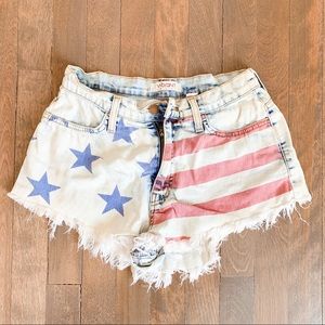 Cutoff American Flag Shorts